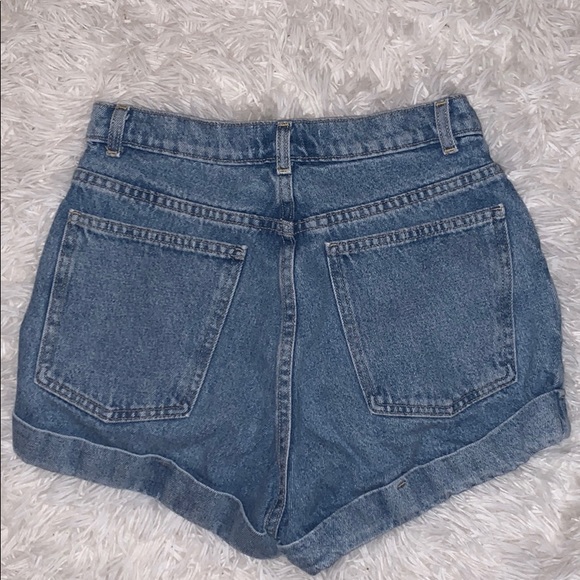 American Apparel High-Waisted Jean Shorts - Picture 2 of 3